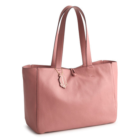 Small Hathaway Tote Bag Withered Rose in Leather