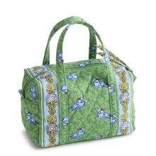 Mini Original Duffel Crossbody Green Birds in Premium Cotton