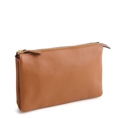 Accordion Pouch Roasted Pecan in Leather