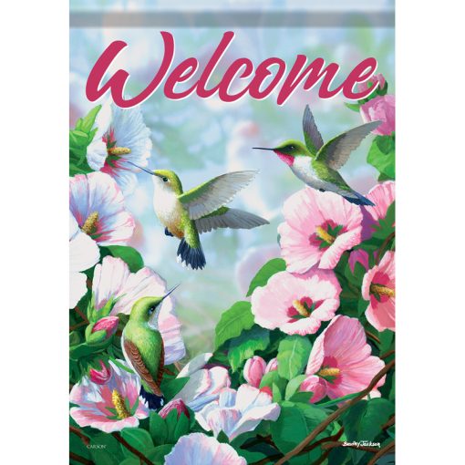 "Hummingbird Blossoms" Dura Soft™ Large Flag