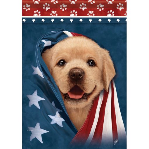 "Patriotic Puppy" Dura Soft™ Garden Flag