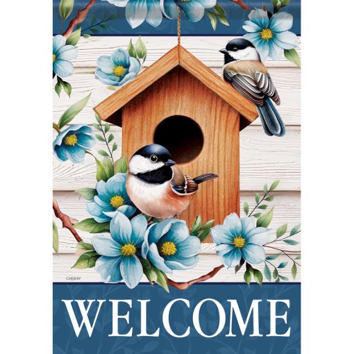 "Chickadee Royal" Dura Soft™ Garden Flag