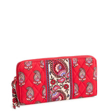 Continental Wallet Flowering Paisley Goji Berry in Premium Cotton