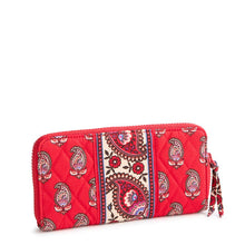 Continental Wallet Flowering Paisley Goji Berry in Premium Cotton