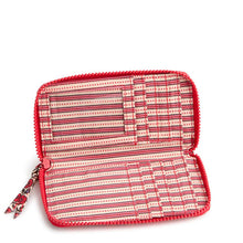 Medium Continental Wallet Flowering Paisley Goji Berry in Premium Cotton