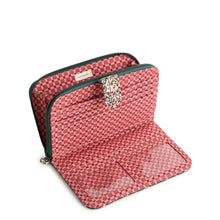 Large Tab Wallet Mistletoe lattice in Premium cotton
