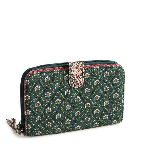 Large Tab Wallet Mistletoe lattice in Premium cotton