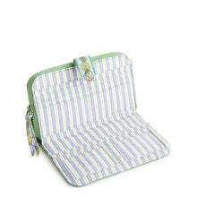 Large Tab Wallet Green Birds in Premium Cotton