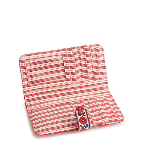 Tab Wallet Flowering Paisley Goji Berry in Premium Cotton
