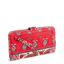 Tab Wallet Flowering Paisley Goji Berry in Premium Cotton