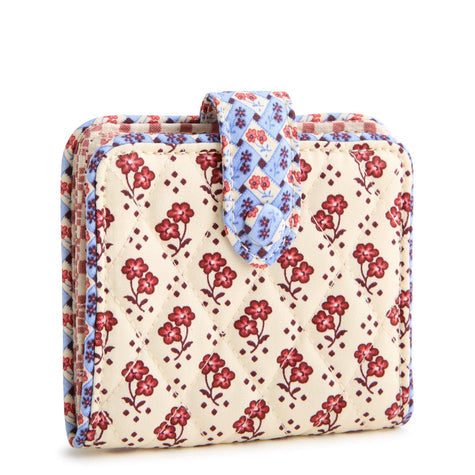 Small Tab Wallet Rachel Ditsy in Premium Cotton