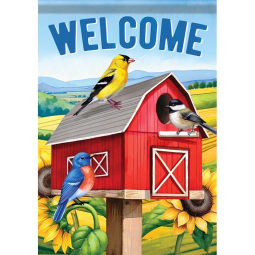 "Songbirds Barn" Dura Soft™ Garden Flag