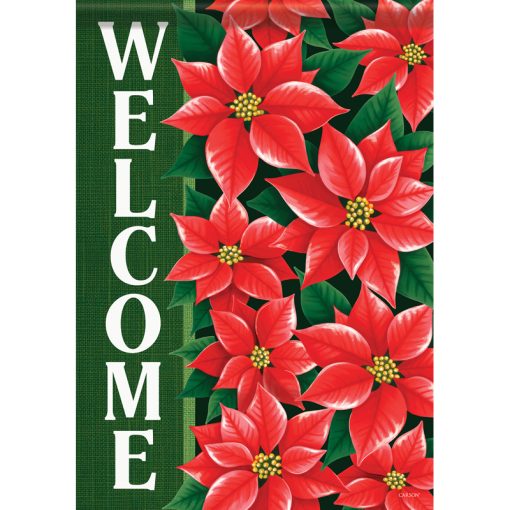 Poinsettia Welcome Garden Durasoft™ Flag