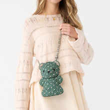 Classic Bear Crossbody Bag Mistletoe lattice in Premium cotton