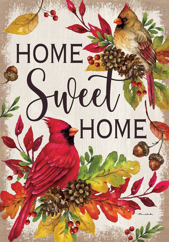 Home Sweet Cardinals Garden Flag