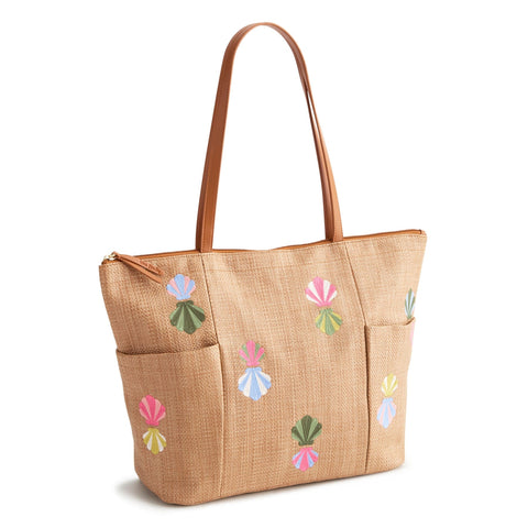 Fairhill Tote Shells in Woven Faux Straw