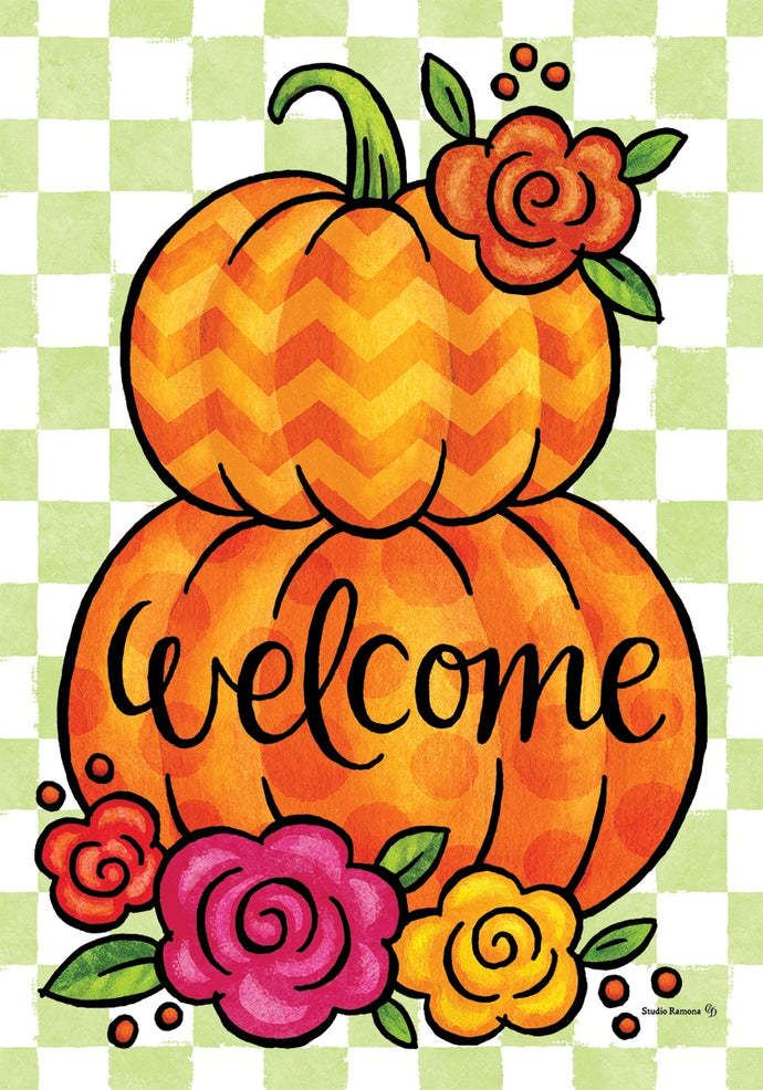 Floral Pumpkins-Garden Flag