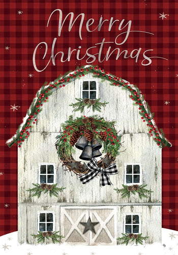 Christmas Barn-Garden Flag