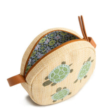 Canteen Crossbody Turtles in Woven Faux Straw