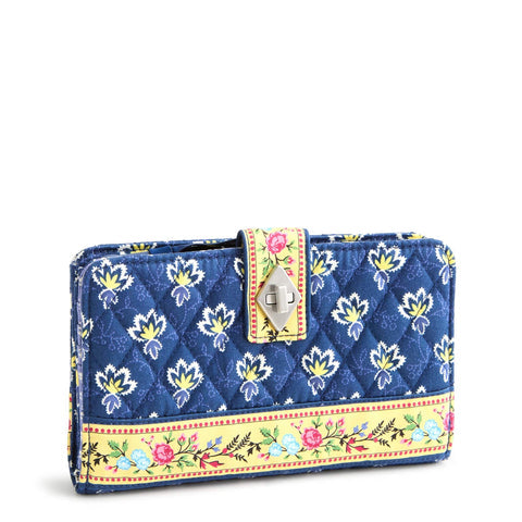 Turnlock Wallet Maison Blue in Premium Cotton