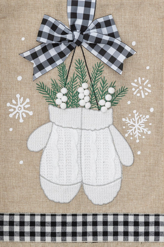 Burlap-Mittens Garden Flag