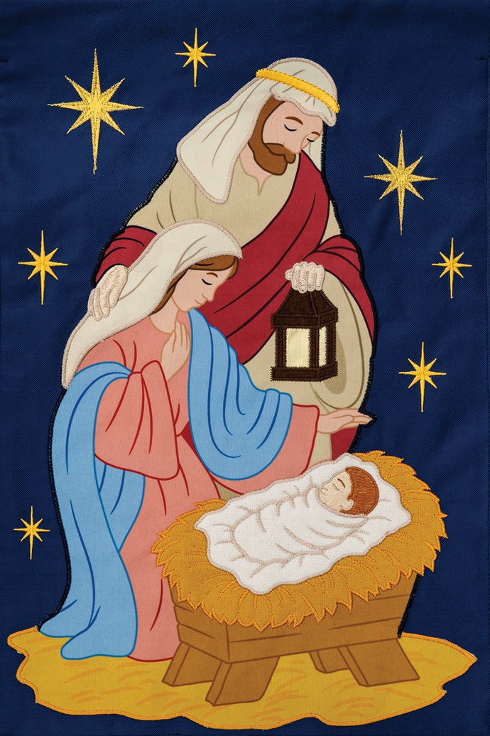 Applique-Mary Joseph & Baby Garden Flag