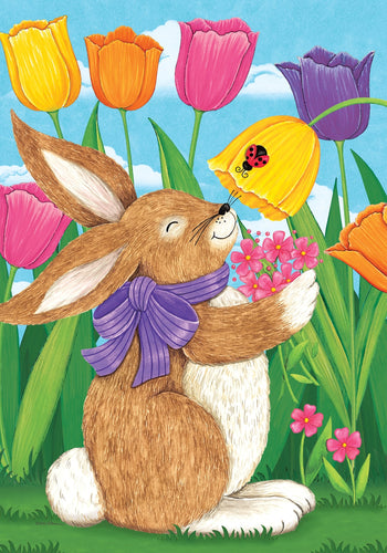 Tulip Bunnies-Garden Flag