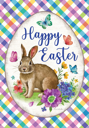 Bunny Plaid-Garden Flag