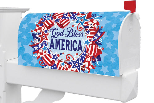 God Bless Wreath-Large Mailbox Makeover