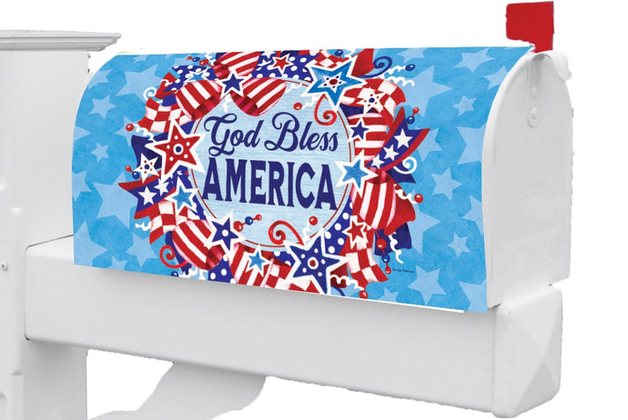 God Bless Wreath-Large Mailbox Makeover
