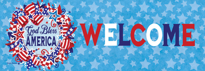 God Bless Wreath-Signature Sign