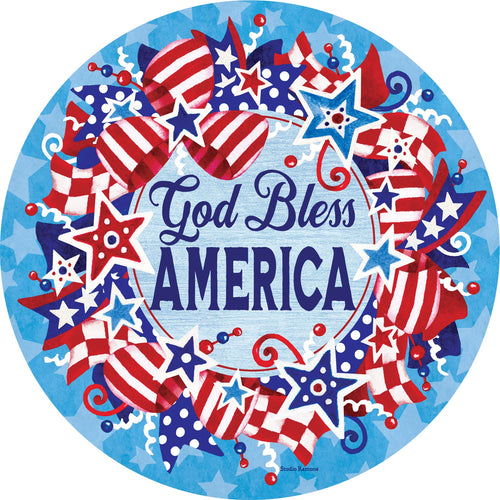 God Bless Wreath-Stepping Stone