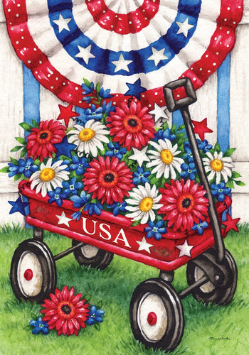 Patriotic Wagon-Garden Flag