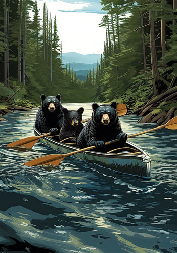 Bear Canoe - Garden Flag