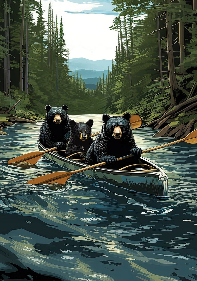 Bear Canoe - Garden Flag