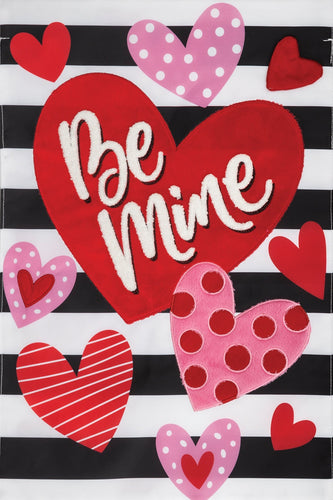 Be Mine Heart Applique Garden Flag