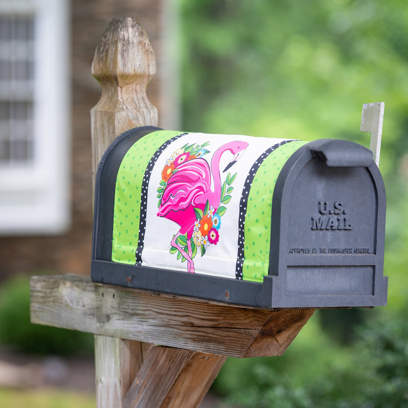 Floral Flamingo Welcome Mailbox Cover