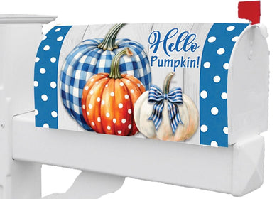 LG Mailbox Makeover-Gingham Pumpkin Stack