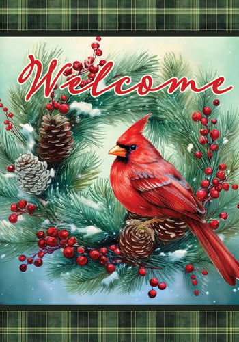Cardinal Wreath-Garden Flag