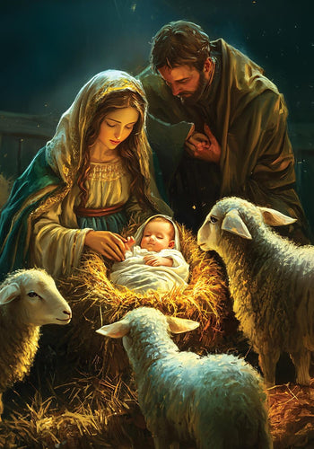Nativity with Sheep-Garden Flag