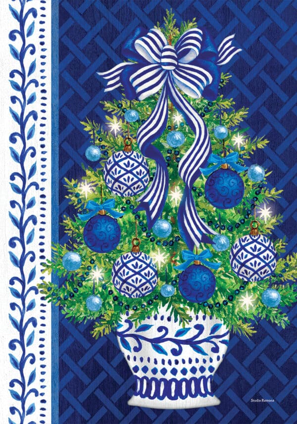 Chinoiserie Christmas Tree-Garden Flag
