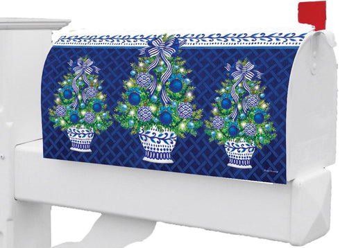 Mailbox Makeover-Chinoiserie Christmas Tree