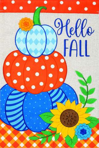 Wind Current-Blue Pumpkin Stack-Garden Flag