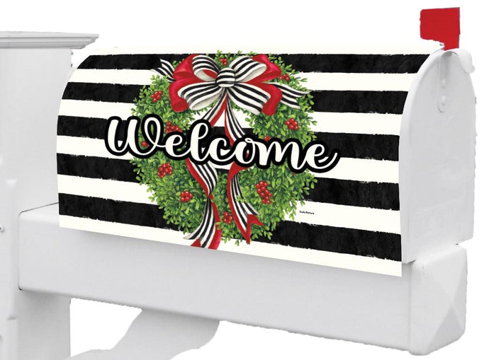 Mailbox Makeover-Holiday Stripes