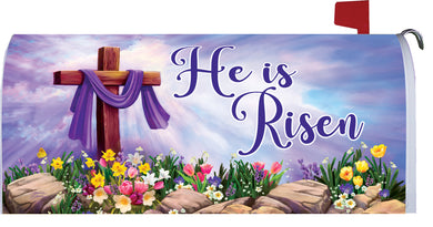 Cross and Flowers-Large Mailbox Cover