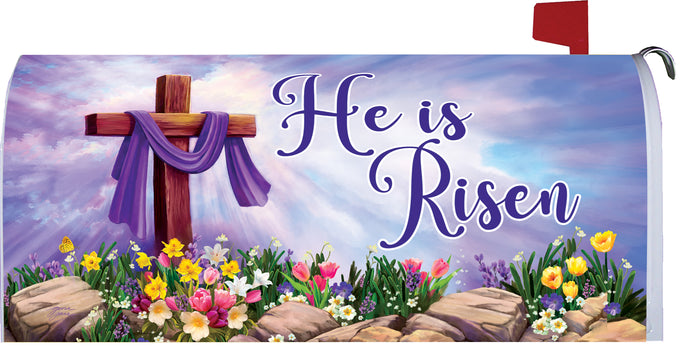 Cross and Flowers-Large Mailbox Cover