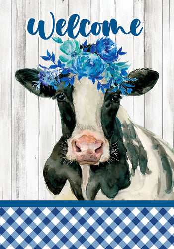 Cow with Flowers-Garden Flag