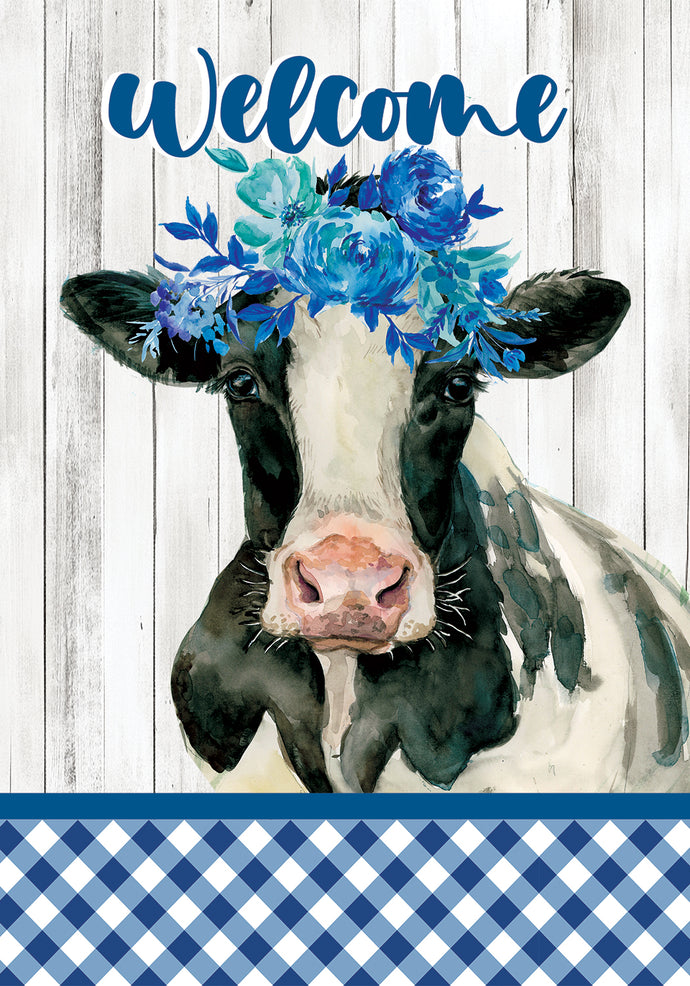 Cow with Flowers-Garden Flag