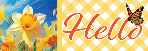 Signature Sign-Daffodils and Butterfly