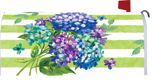 Striped Hydrangeas-Large Mailbox Cover